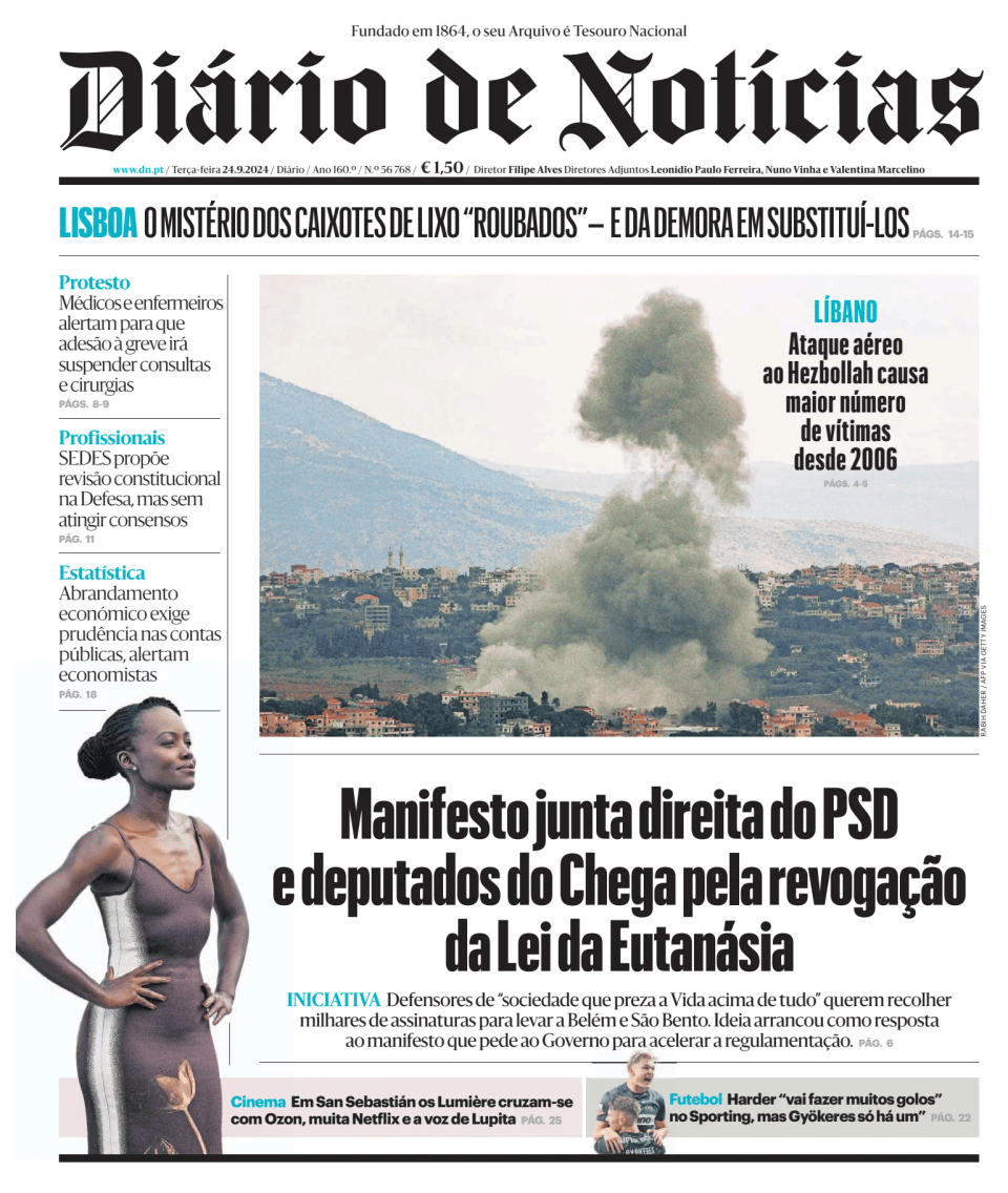 Prima-pagina-Diario de Noticias-edizione-di-oggi-20240924